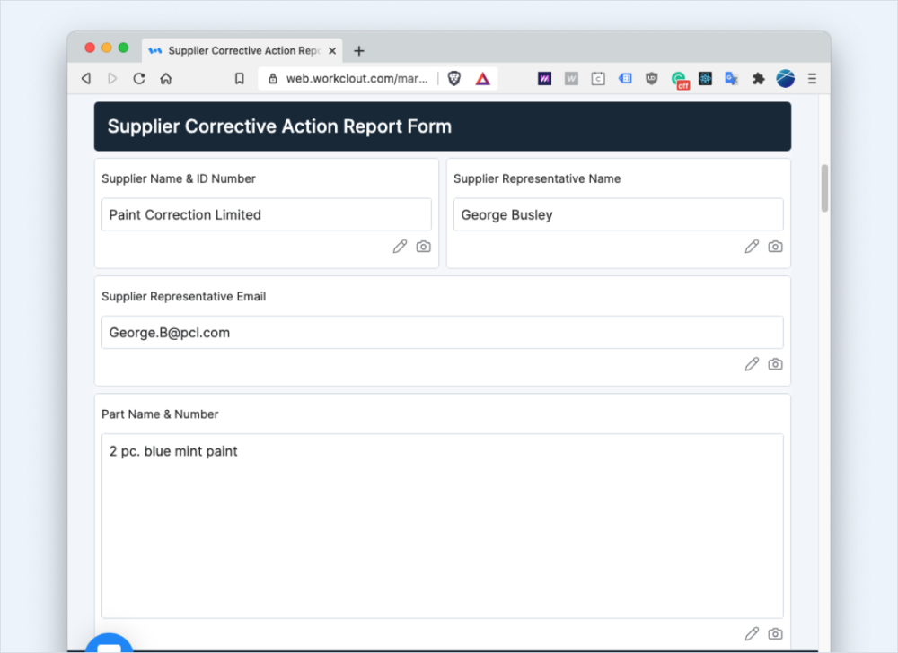 Supplier Corrective Action Report (SCAR) WorkClout Quality, Audits